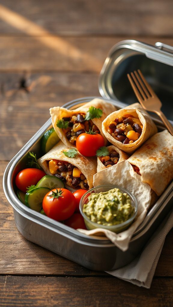 hearty bean cheese burritos