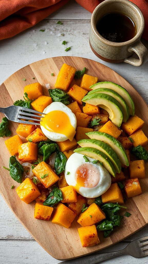 hearty breakfast with avocado
