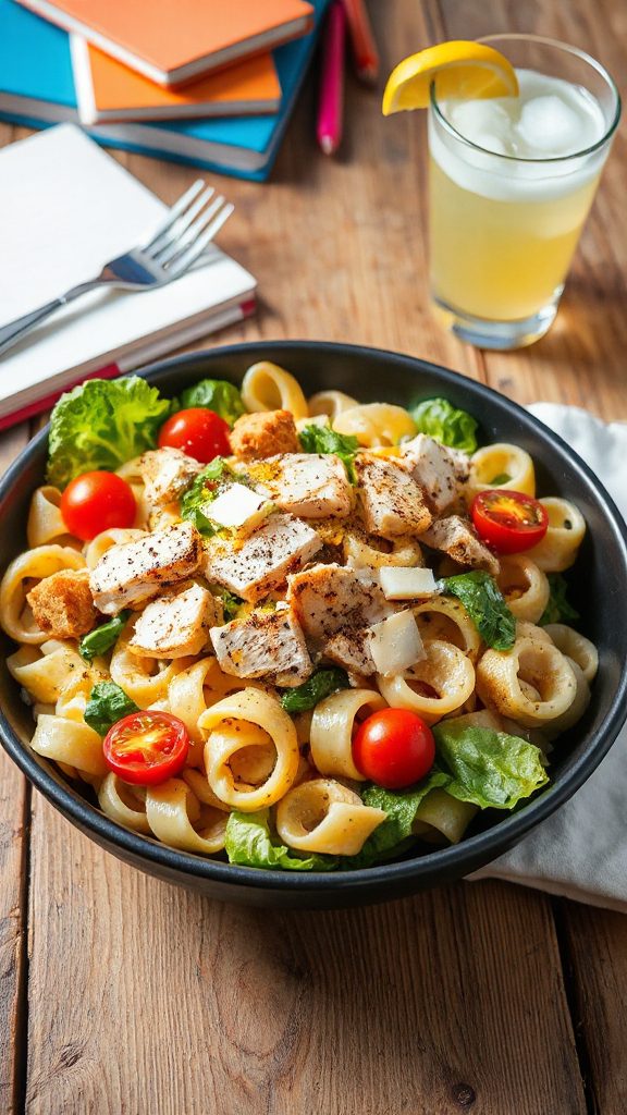 hearty chicken caesar pasta salad