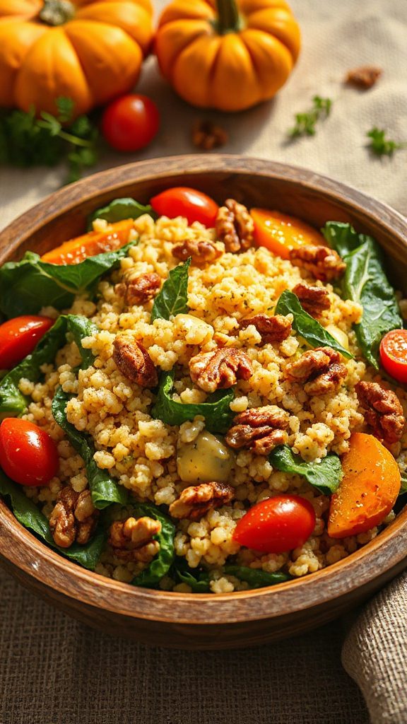 hearty couscous kale salad