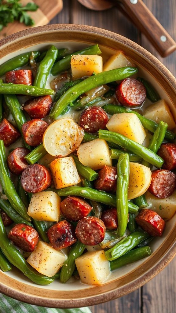 hearty creamy kielbasa casserole