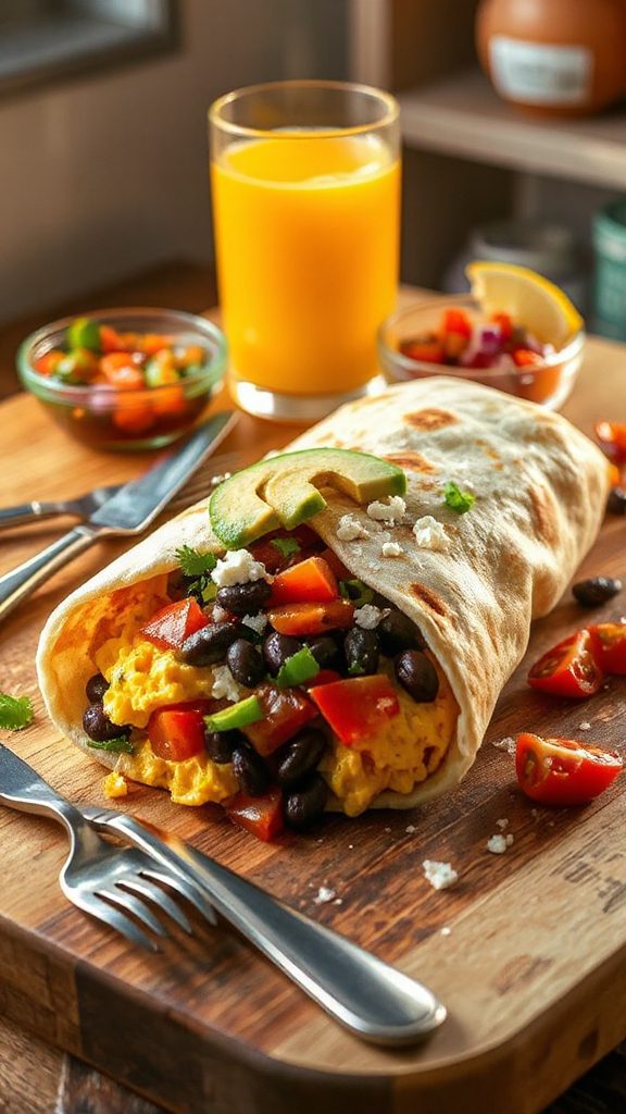 hearty egg and bean burrito hearty egg and bean burrito