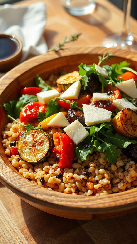 hearty farro vegetable salad