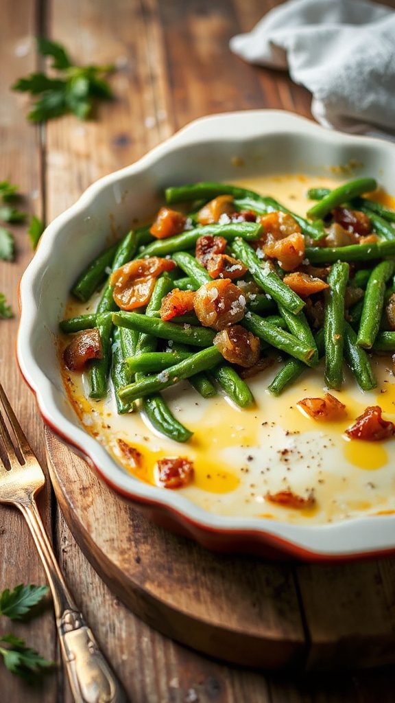 hearty green bean gratin