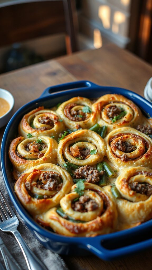 hearty hamburger green bean casserole