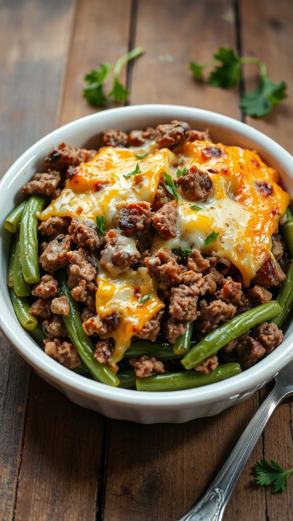 hearty hamburger green bean casserole