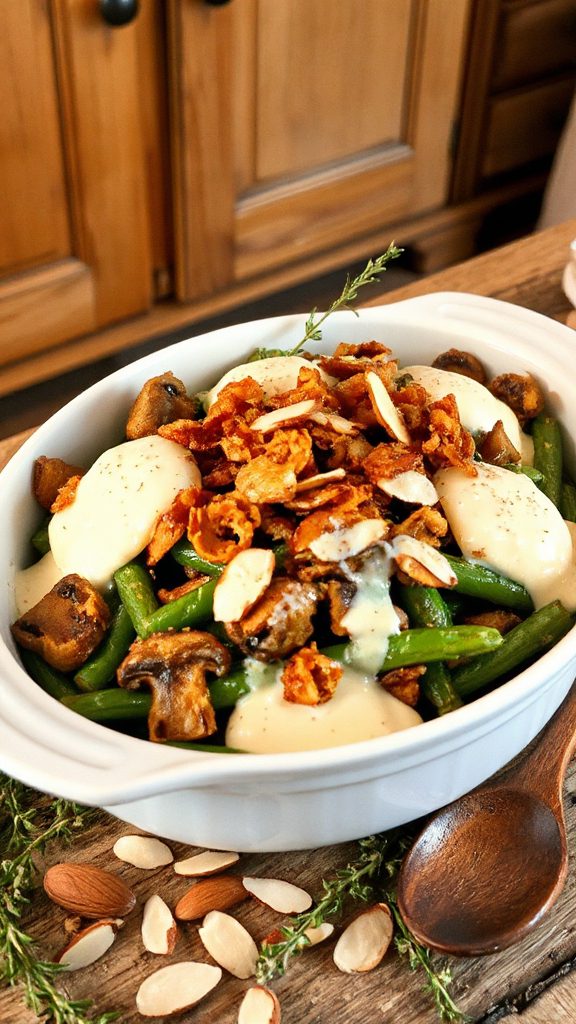 hearty mushroom green bean casserole