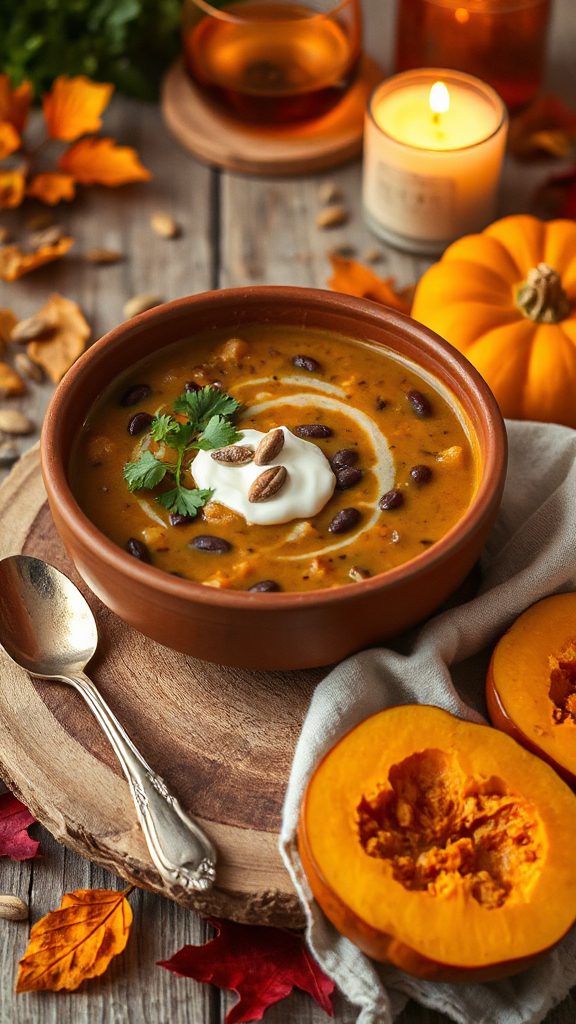 hearty pumpkin black bean soup