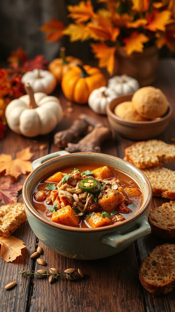 hearty pumpkin chicken chili