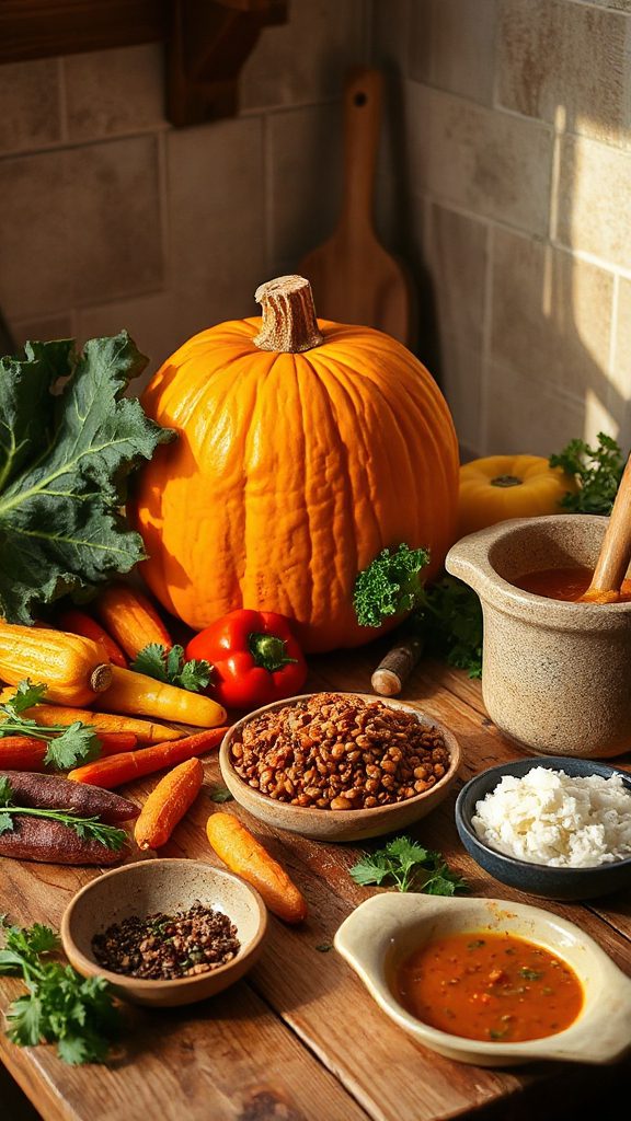 hearty pumpkin lentil curry