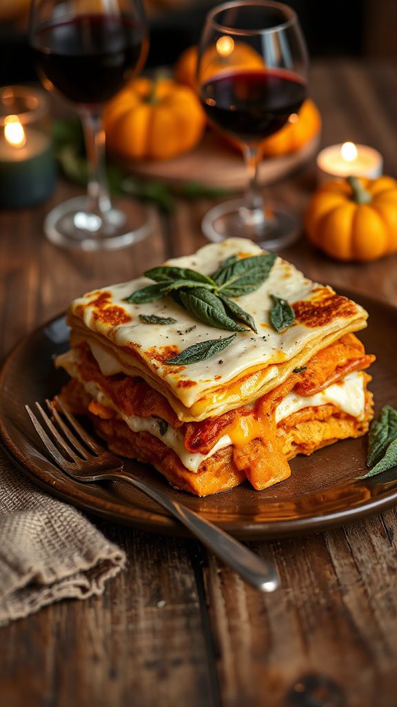 hearty pumpkin sage lasagna