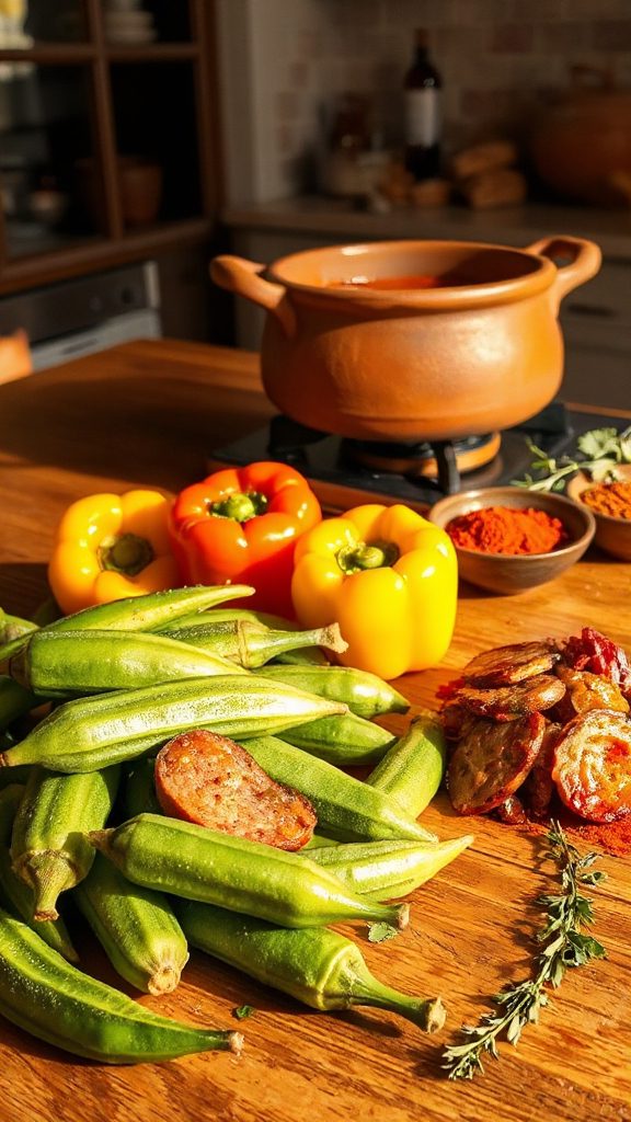 hearty sausage and okra stew