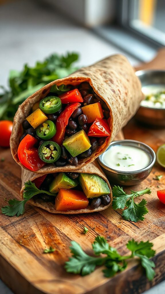 hearty southwest black bean wrap