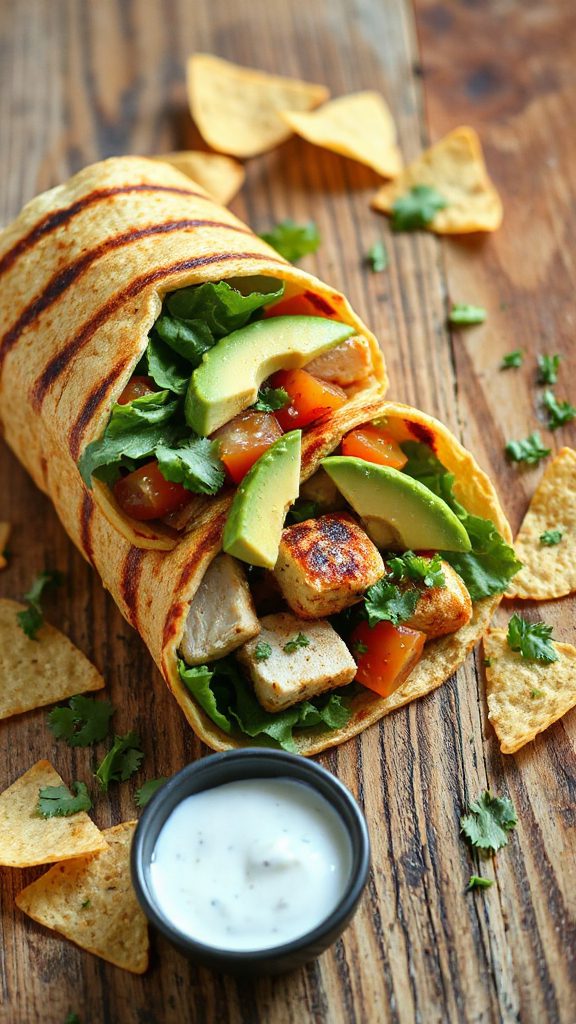 hearty southwest chicken wrap