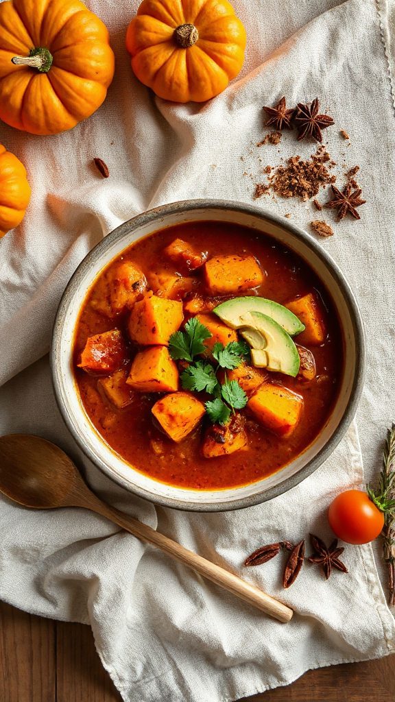 hearty spicy sweet potato chili