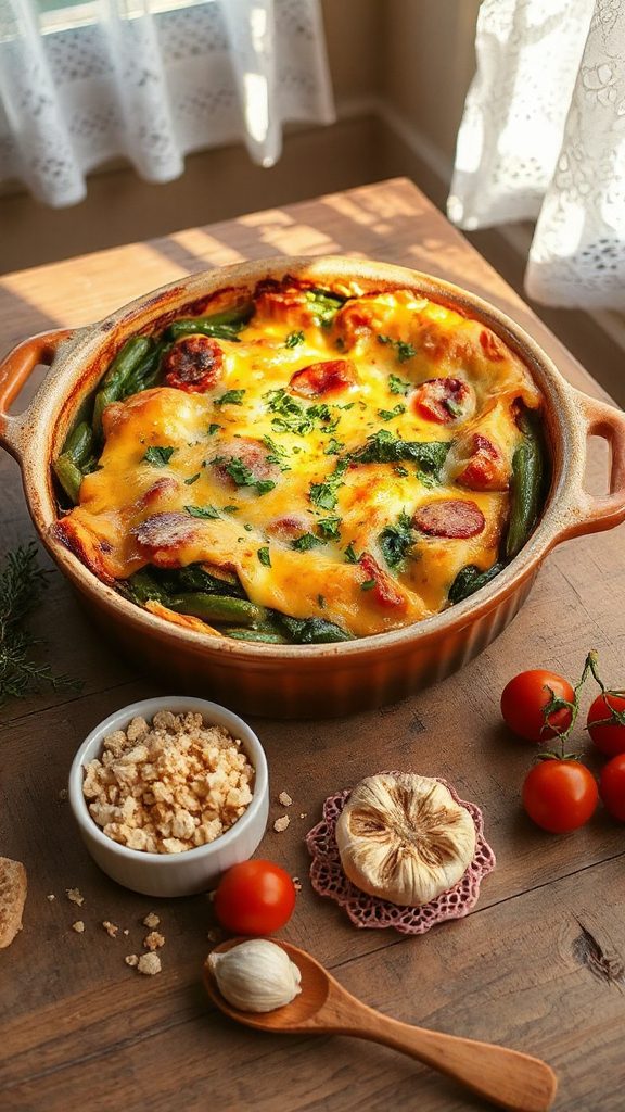 hearty spinach sausage casserole hearty spinach sausage casserole