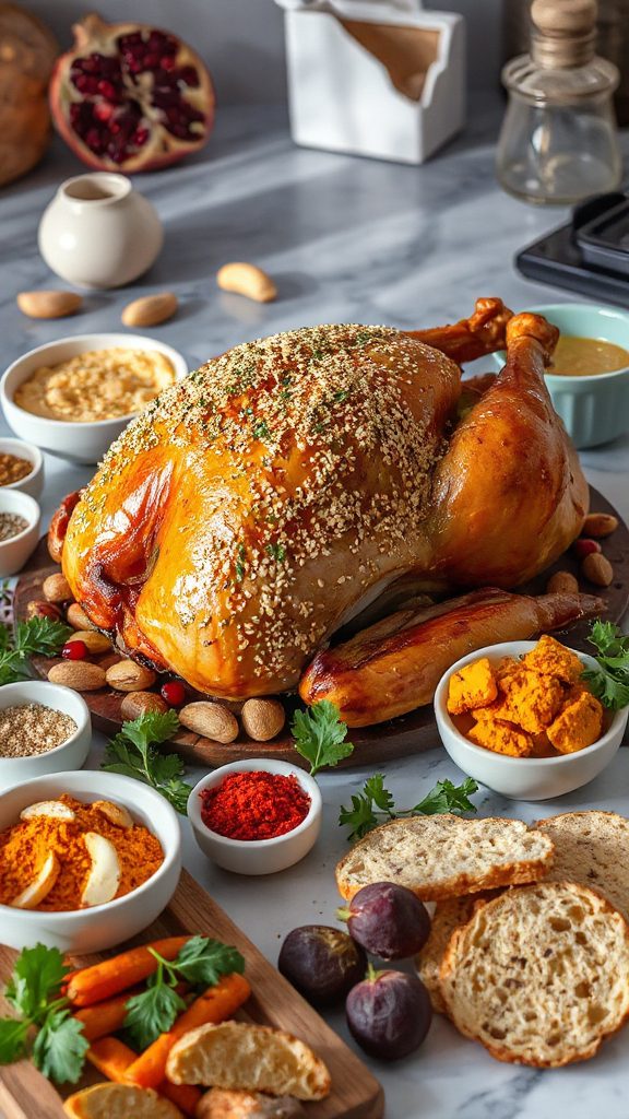 herb and duqqa seasoned turkey