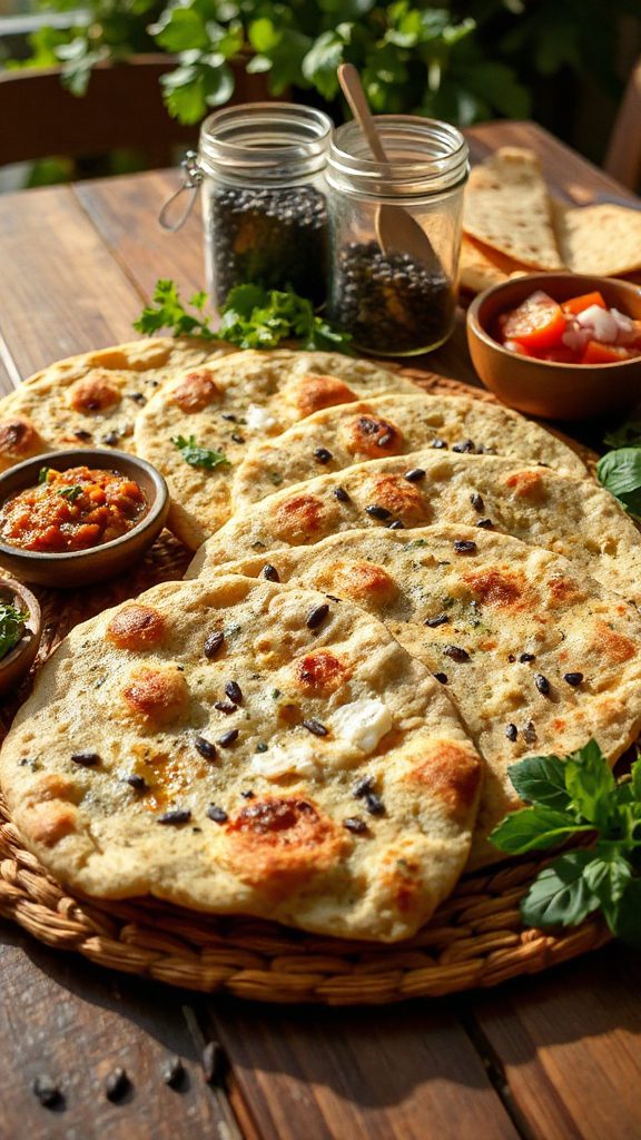 herb and mustard flatbread