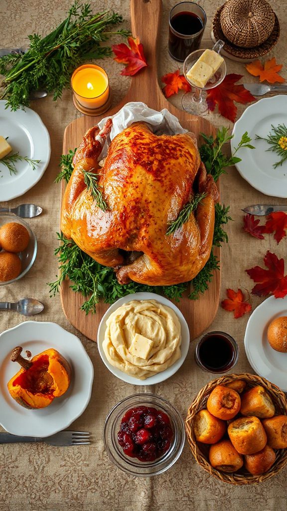 herb buttered roast turkey dinner