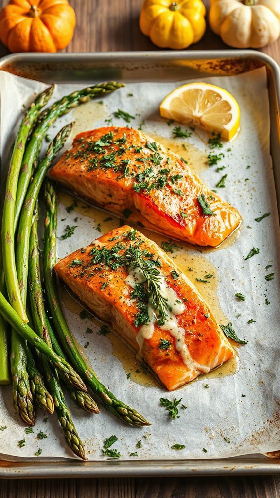 herb crusted salmon with asparagus