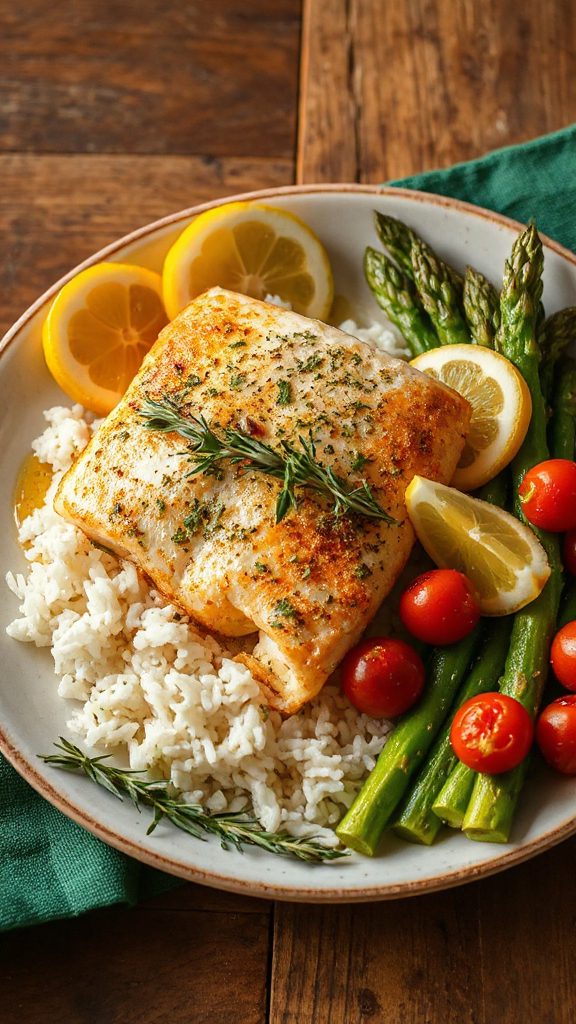 herb crusted tilapia with lemon