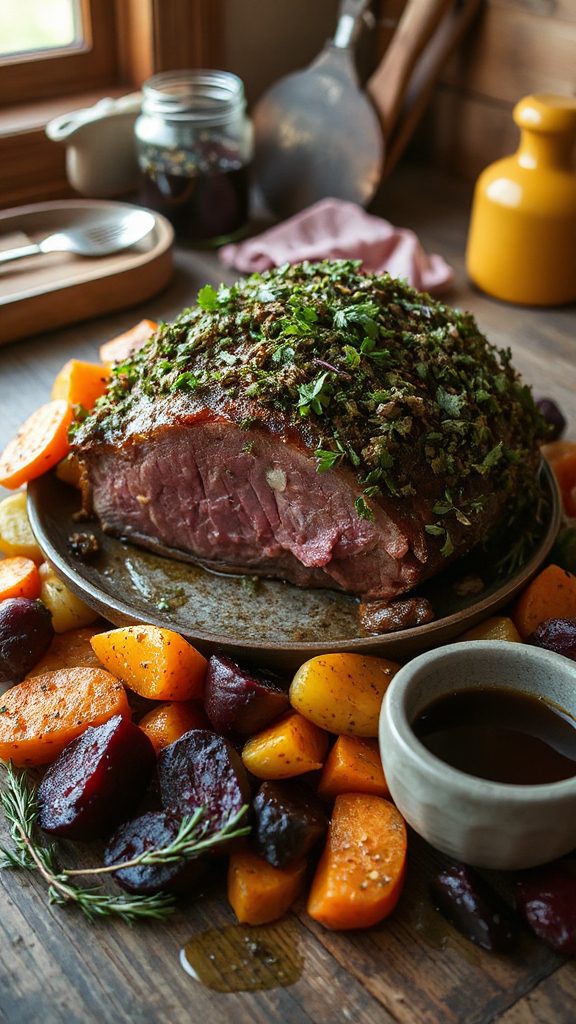 herb crusted venison roast recipe