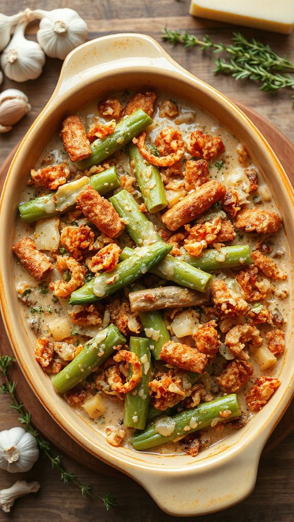 herb garlic green bean casserole