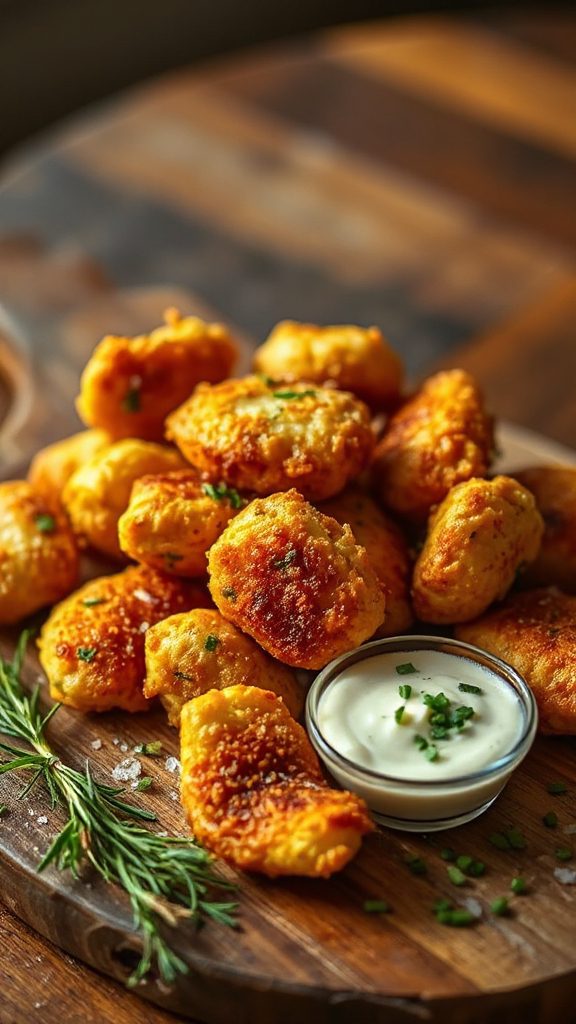 herb infused baked chicken nuggets