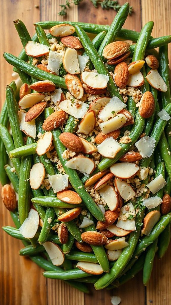 herb infused cheesy green beans