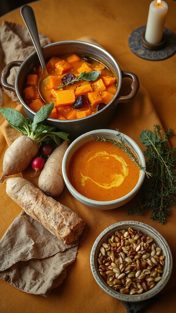 herb infused comforting root soup