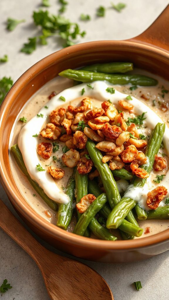 herb infused green bean casserole