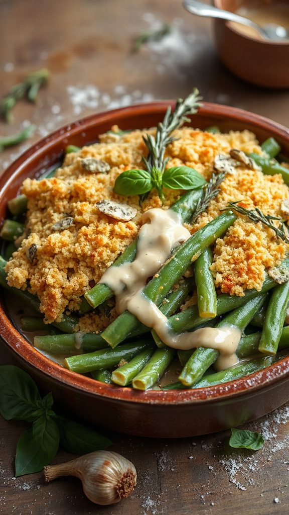 herb infused green bean casserole herb infused green bean casserole