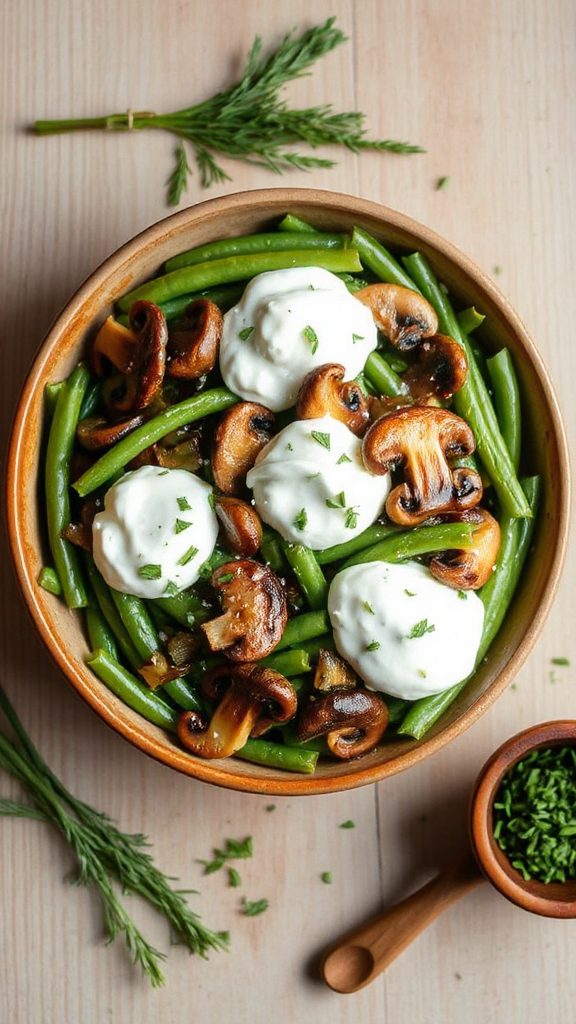 herb infused green bean casserole