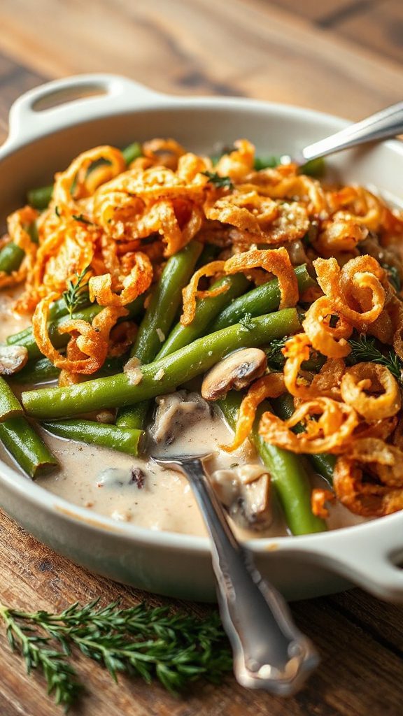 herb infused green bean casserole