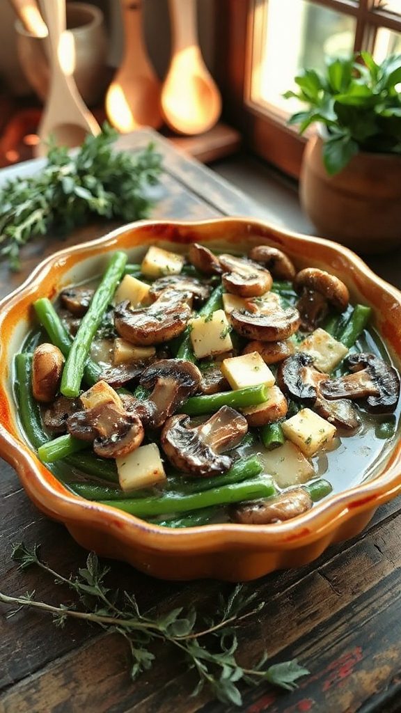 herb infused green bean casserole