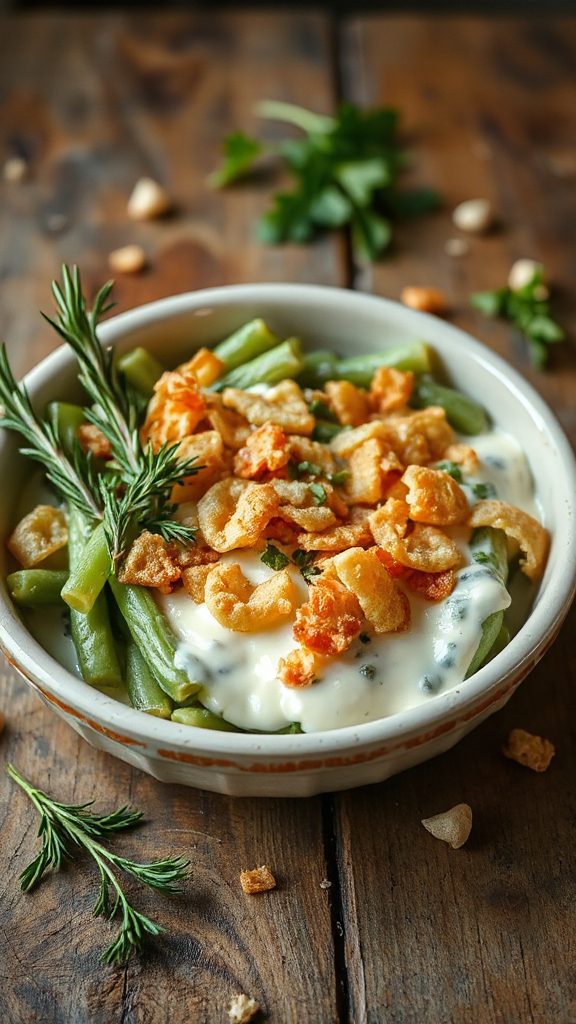 herb infused green bean casserole