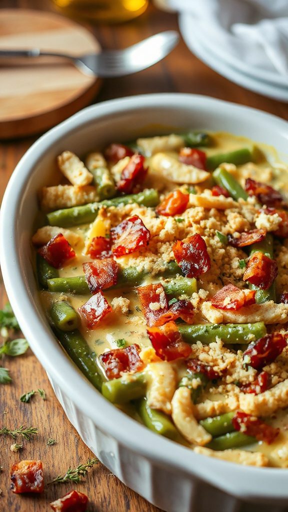 herb infused green bean casserole