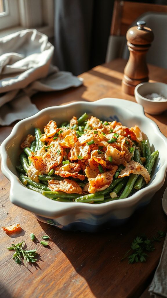 herb infused green bean casserole