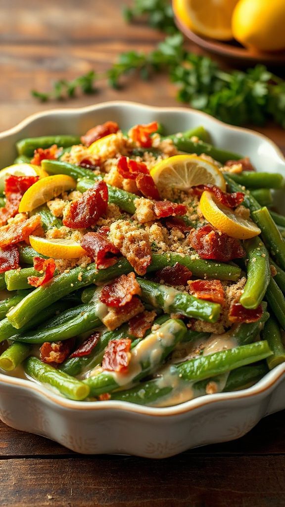 herb infused lemon green beans
