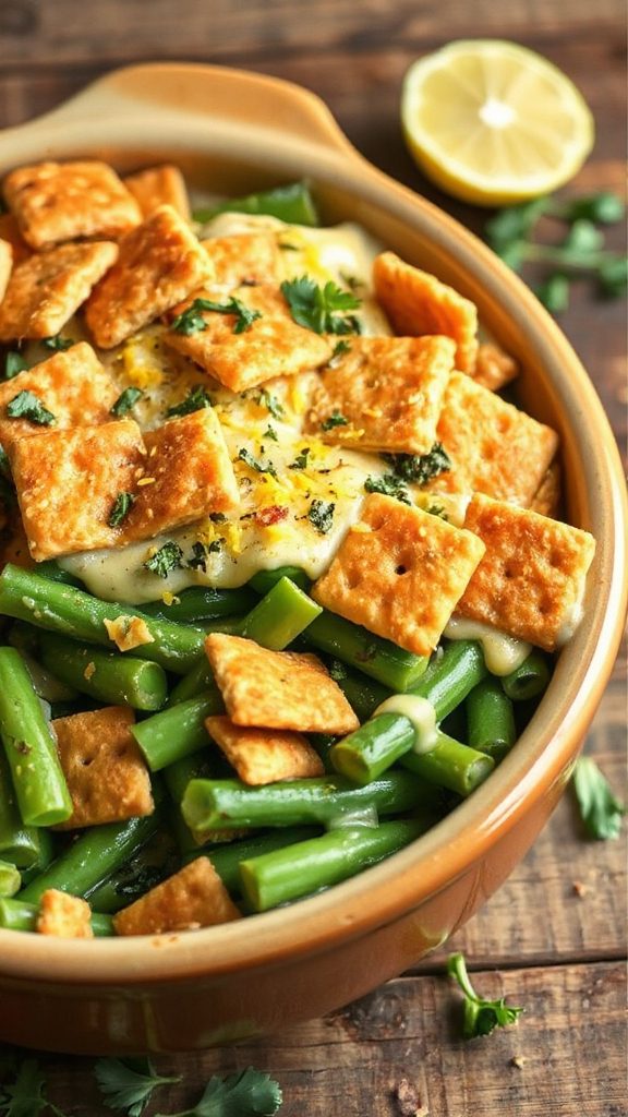 herb infused lemon green beans