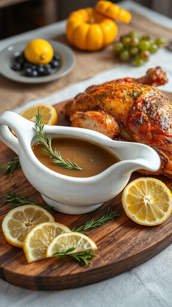 herb infused lemony thanksgiving gravy