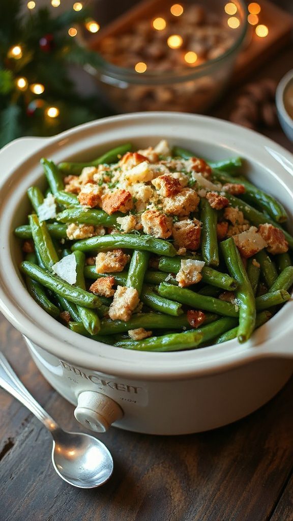 herb infused parmesan green beans