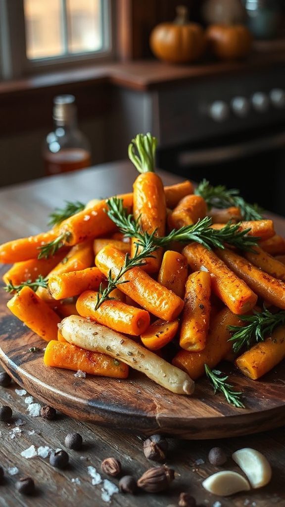 herb infused roasted root vegetables