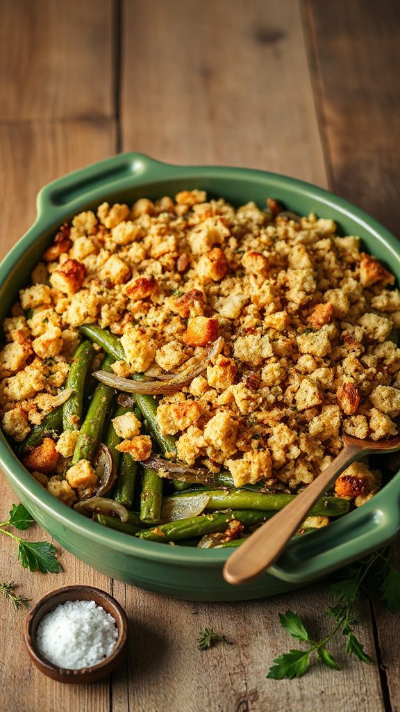 herb loaded green bean casserole