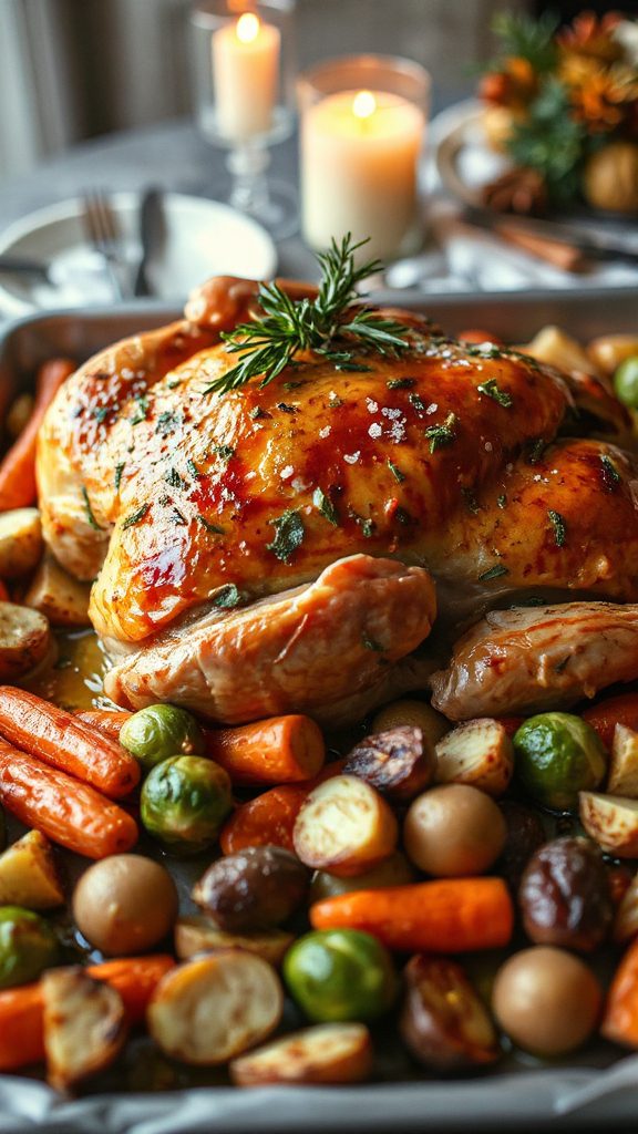 herb roasted turkey on sheet
