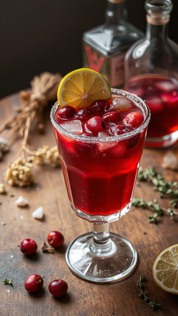herbaceous cranberry thyme margarita