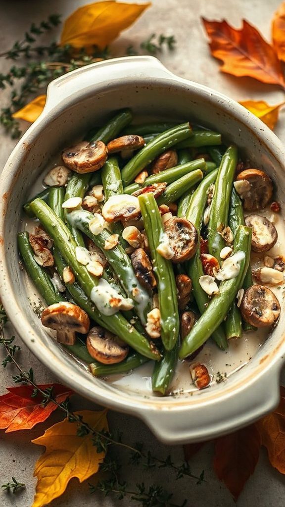 herbed almond crusted green beans