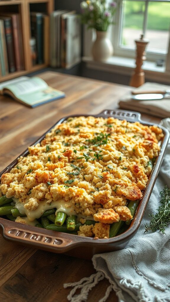 herbed cheddar green bean casserole herbed cheddar green bean casserole