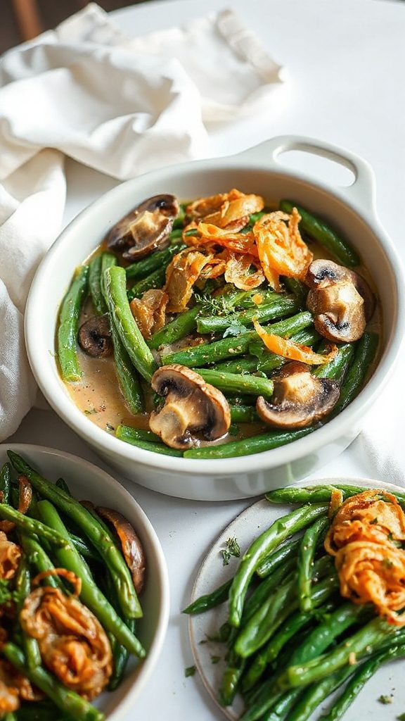 herbed green beans with onions