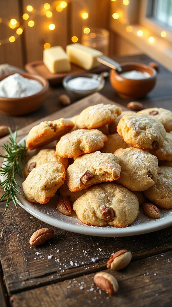 holiday macadamia shortbread cookies